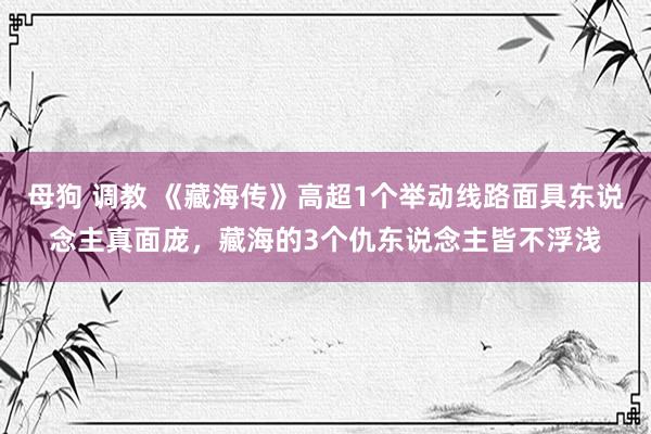 母狗 调教 《藏海传》高超1个举动线路面具东说念主真面庞，藏海的3个仇东说念主皆不浮浅