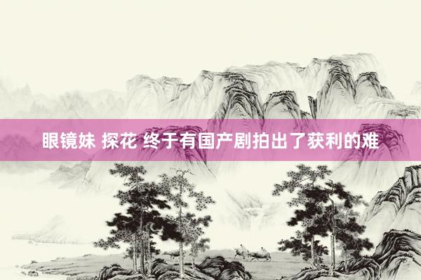 眼镜妹 探花 终于有国产剧拍出了获利的难