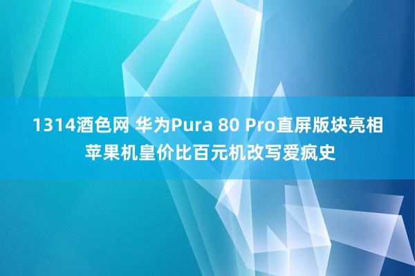 1314酒色网 华为Pura 80 Pro直屏版块亮相 苹果机皇价比百元机改写爱疯史
